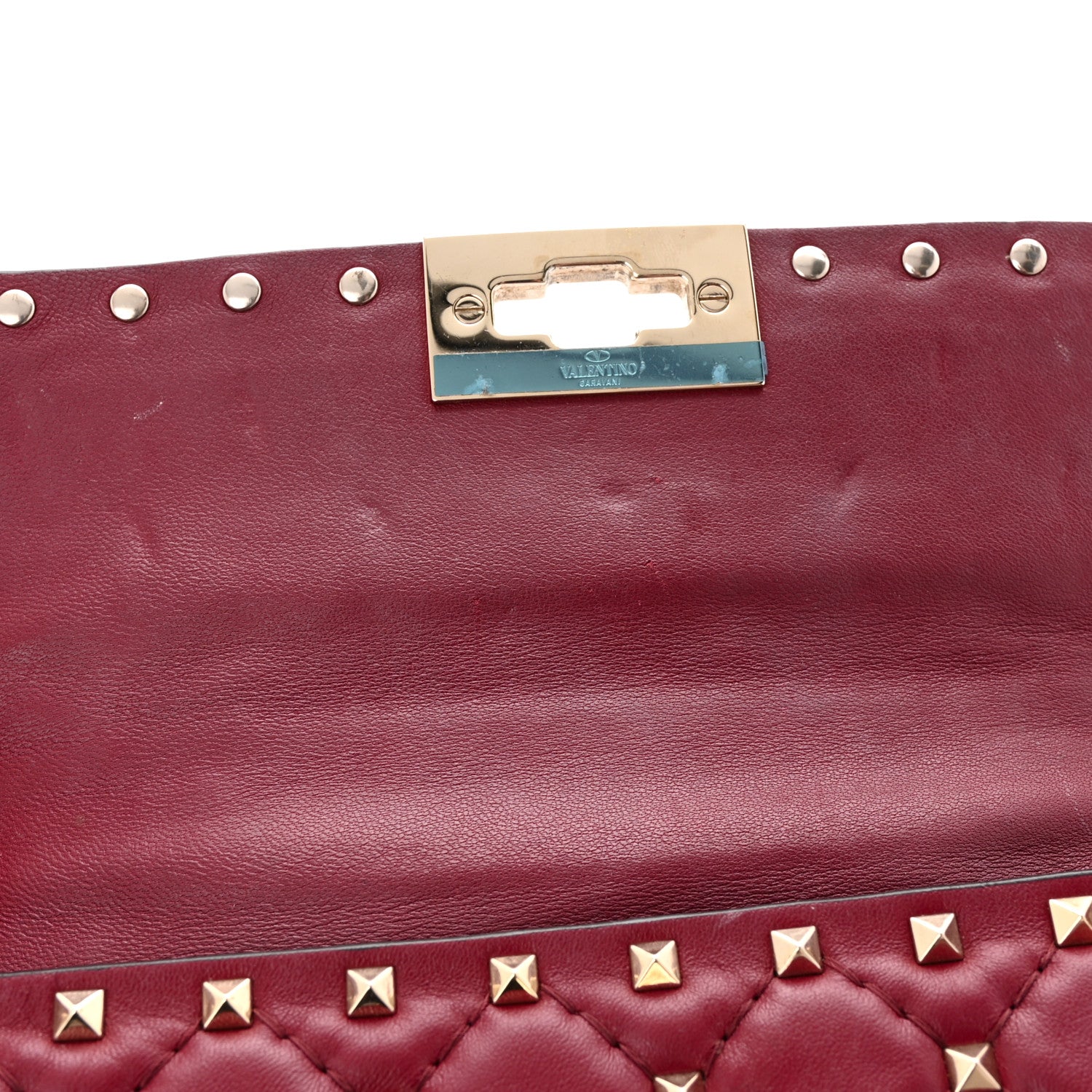 Valentino Garavani Nappa Small Rockstud Spike Shoulder Bag Rubino 14 of 14