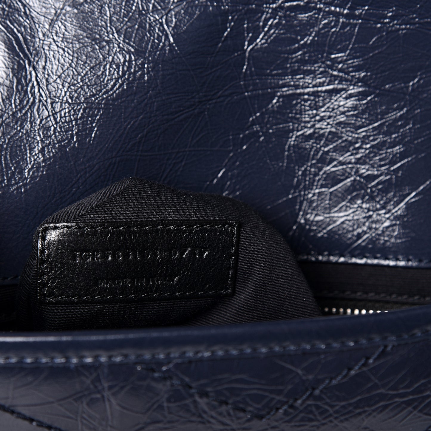 Crinkled Calfskin Matelasse Monogram Niki Chain Wallet Deep Marine