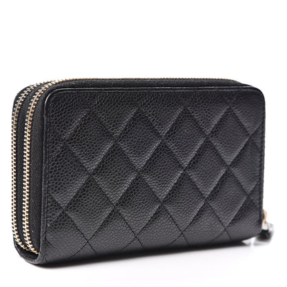 Chanel Caviar Quilted Large Gusset Double Zip Around Wallet Black 2 of 9