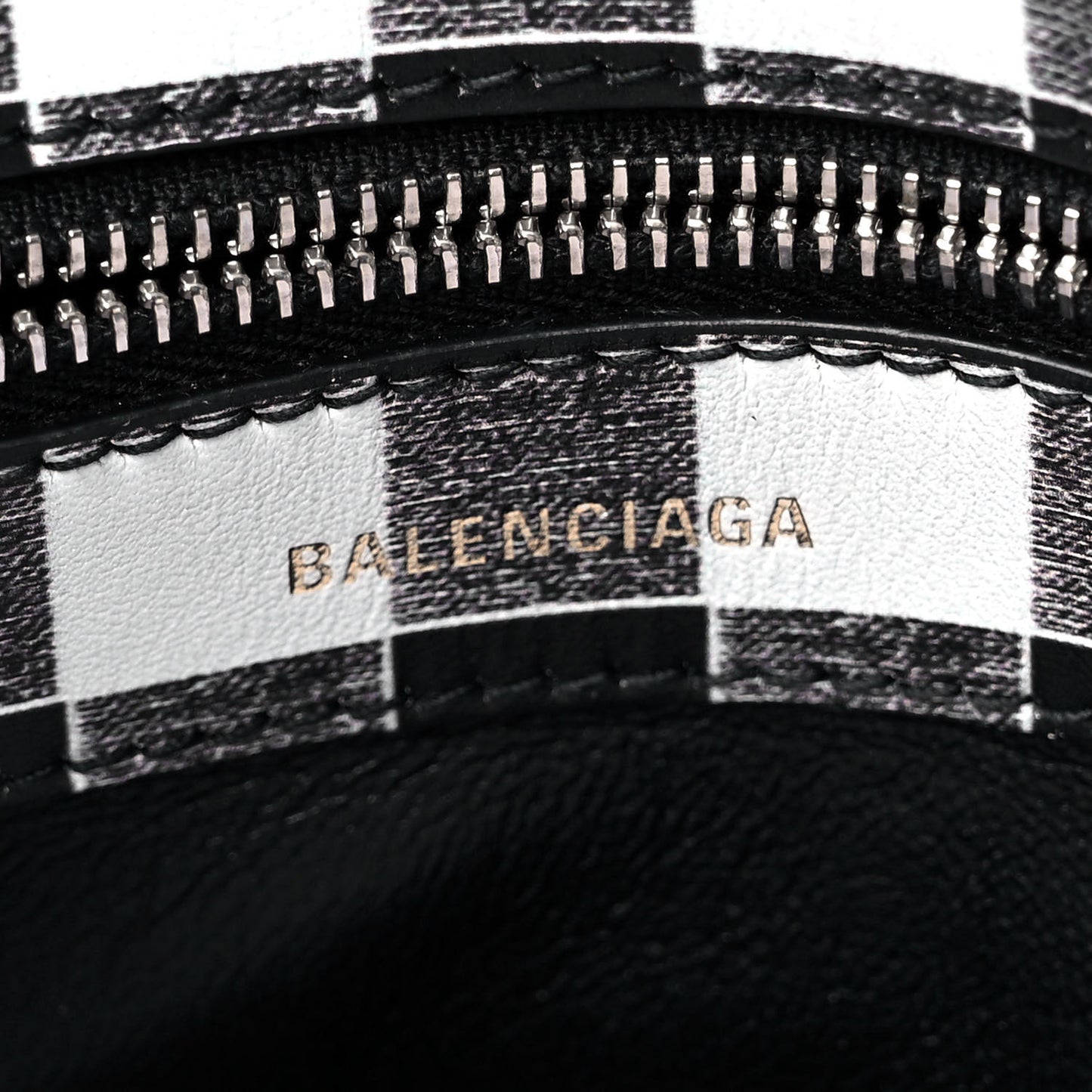 Calfskin Checked S Ville Top Handle Bag Black