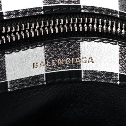 Balenciaga Calfskin Checked S Ville Top Handle Bag Black 5 of 9