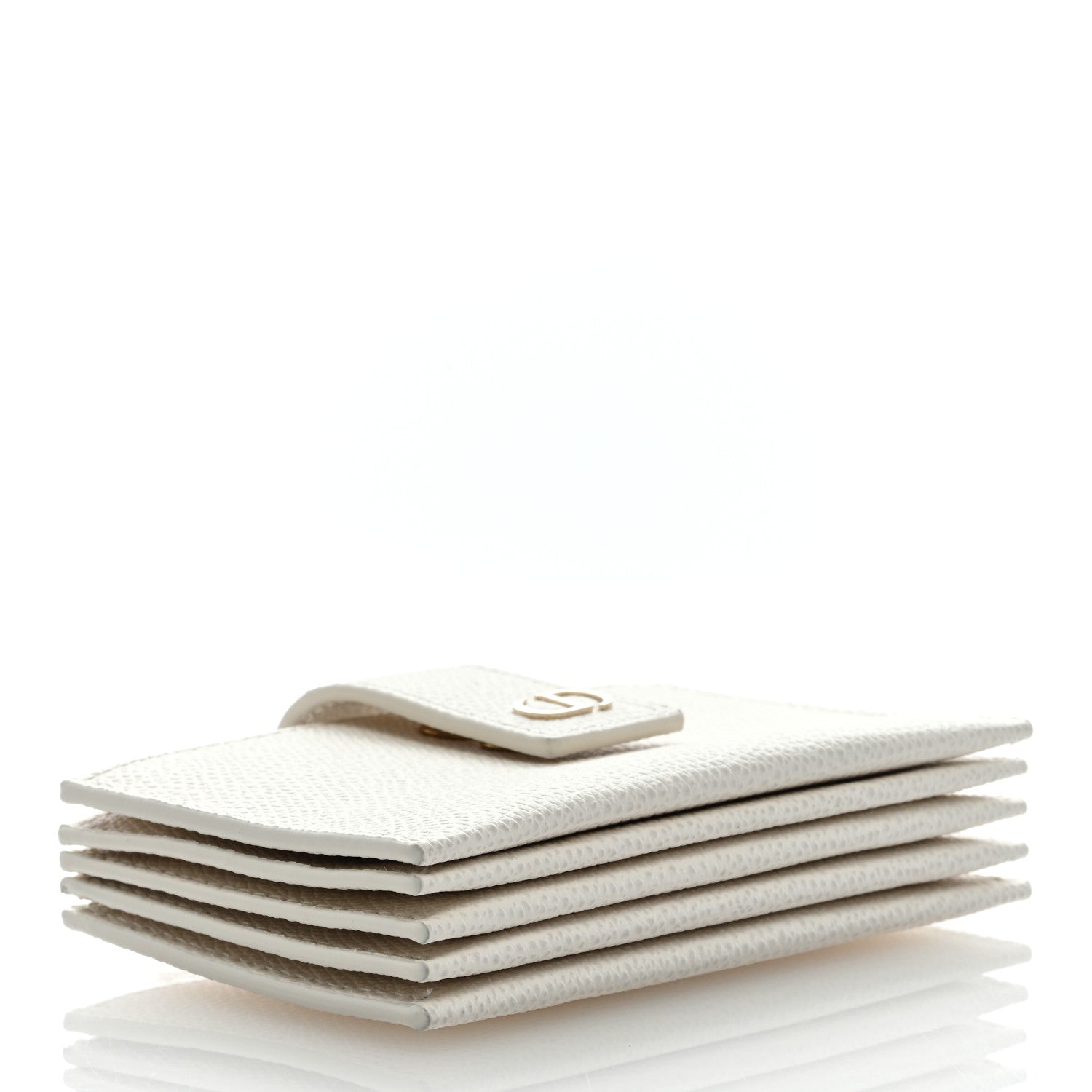 Christian Dior Grained Calfskin Gusseted Card Holder White 4 of 6