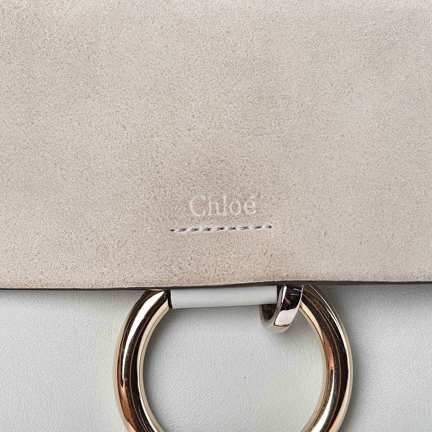 Chloe Suede Calfskin Small Faye Shoulder Bag Airy Grey 7 of 12