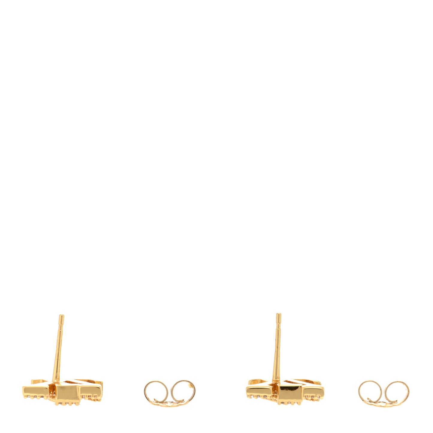 Metal Crystal LV Iconic Earrings Gold