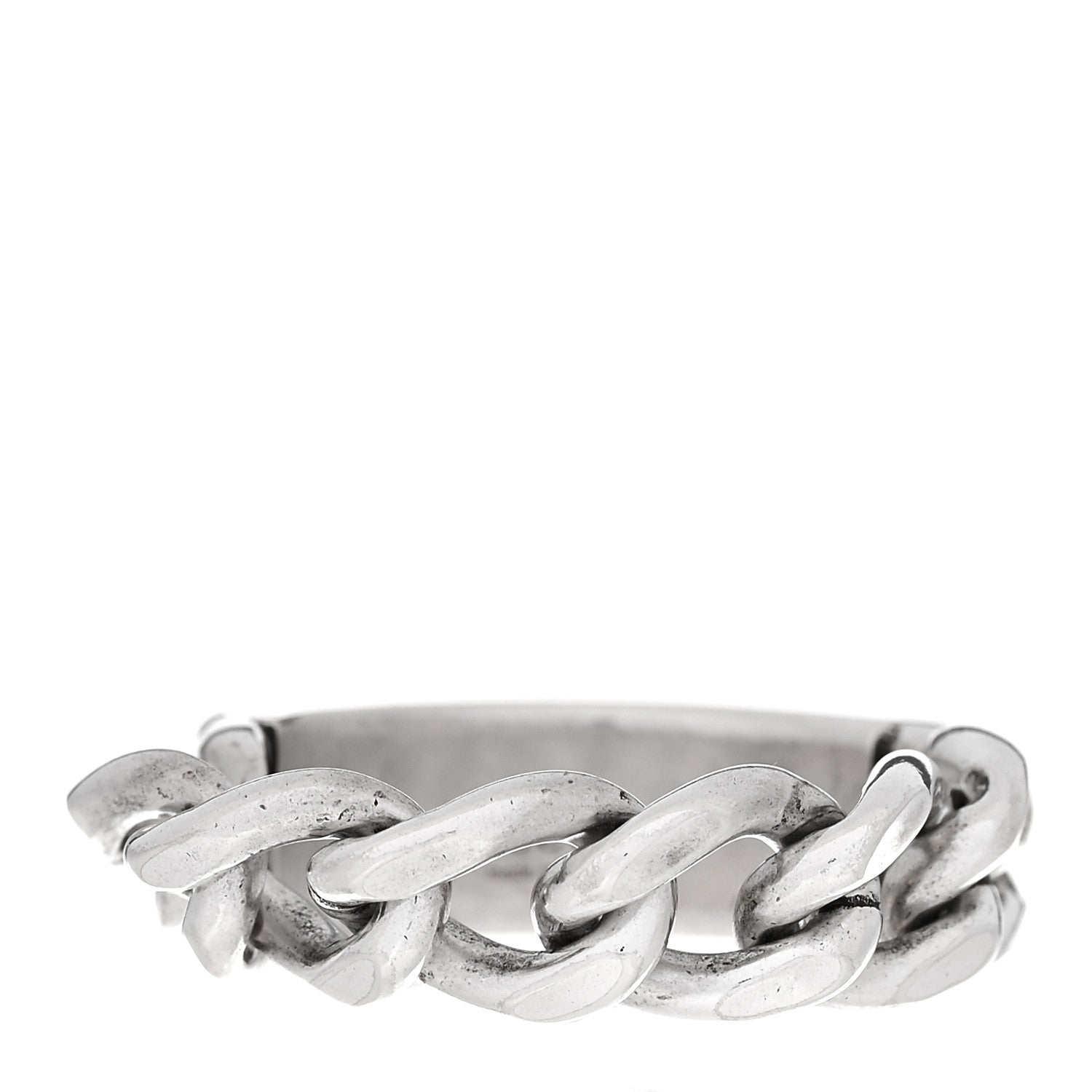 Gucci Sterling Silver Enamel Logo Chain Ring 59 8.75 Turquoise 3 of 5