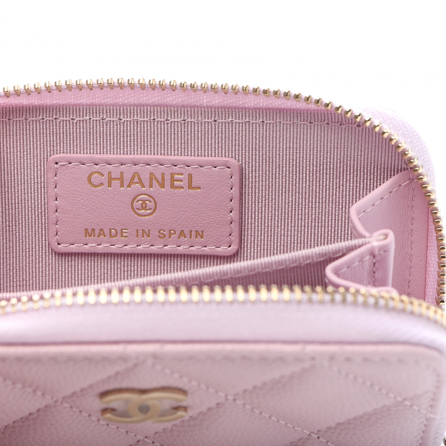 Chanel Caviar Quilted Zip Coin Purse Light Pink 7 of 9