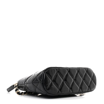 Chanel Shiny Lambskin Quilted Shiny Coco Clutch With Chain Black 4 of 11