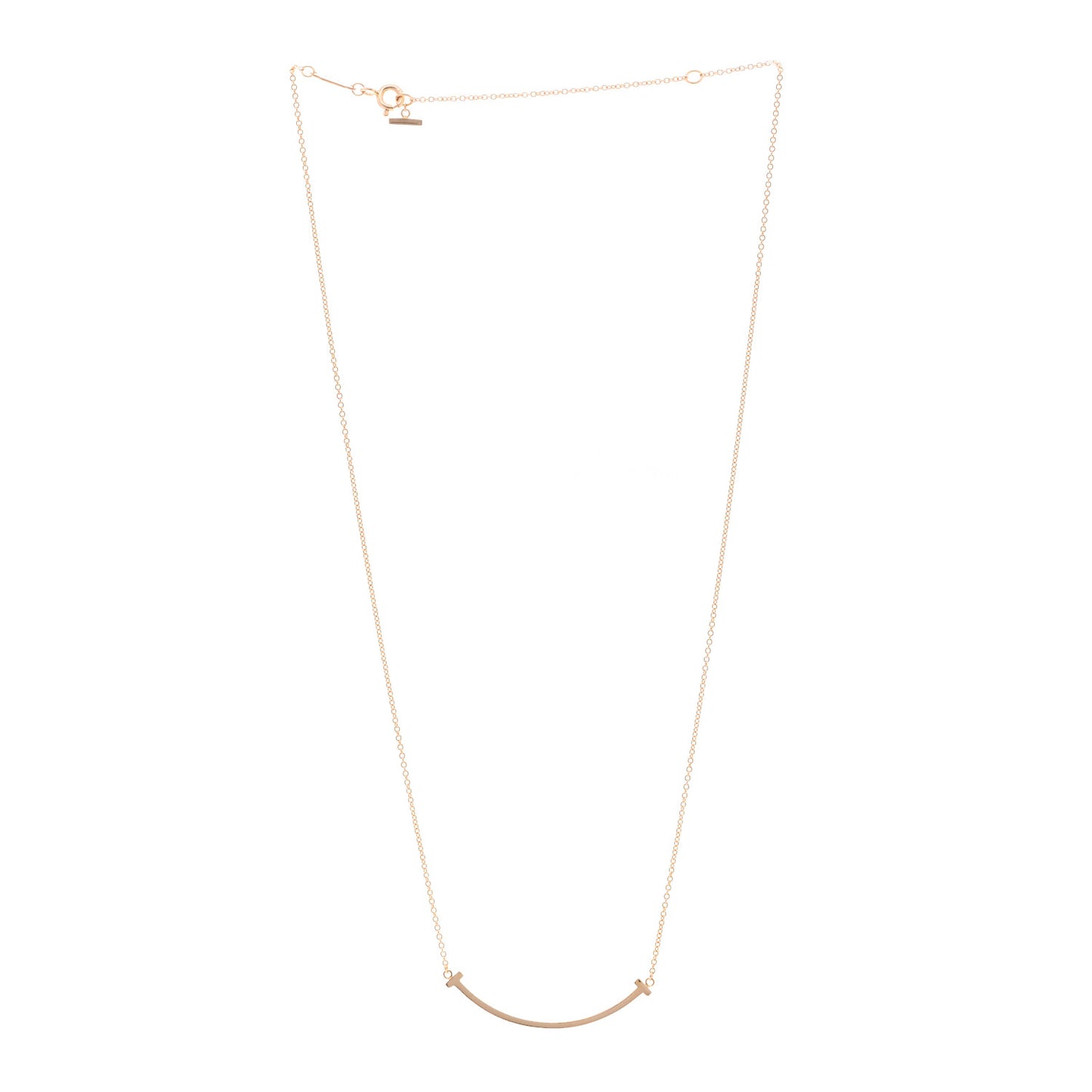 18K Rose Gold Small T Smile Pendant Necklace