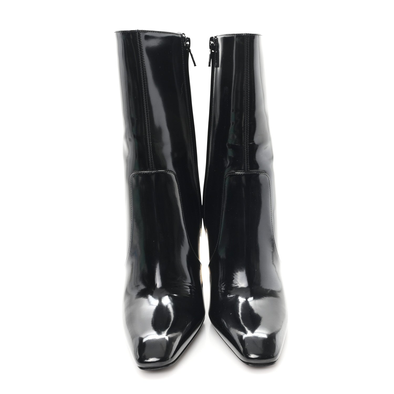 Saint Laurent Vitello Marilyn Auteuil 105 Ankle Zip Boots 38.5 Black 3 of 10