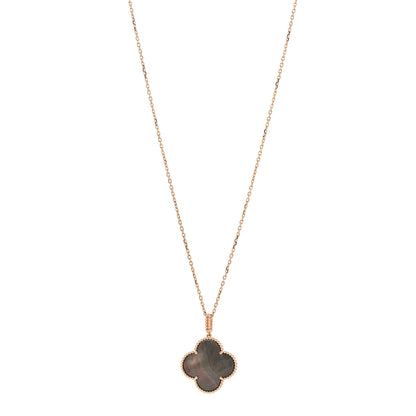 Van Cleef & Arpels 18K Rose Gold Gray Mother of Pearl Magic Alhambra Long Necklace 3 of 5