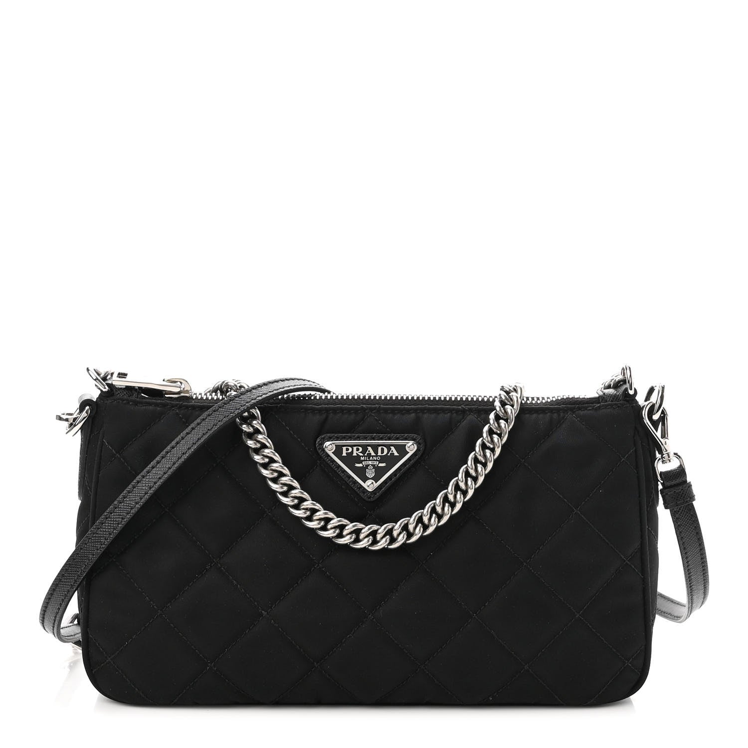 Prada Nylon Tessuto Impuntu Quilted Crossbody Bag Black 1 of 10