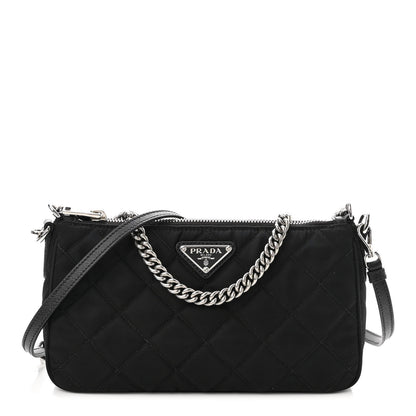 Prada Nylon Tessuto Impuntu Quilted Crossbody Bag Black 1 of 10