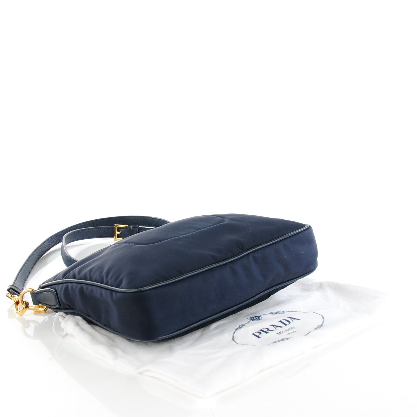 Tessuto Nylon Saffiano Crossbody Bag Blue