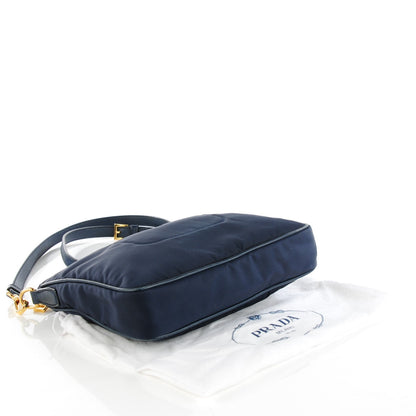 Prada Tessuto Nylon Saffiano Crossbody Bag Blue 4 of 9