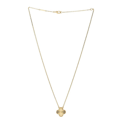 Van Cleef & Arpels 18K Yellow Gold Guilloche Vintage Alhambra Pendant Necklace 3 of 6