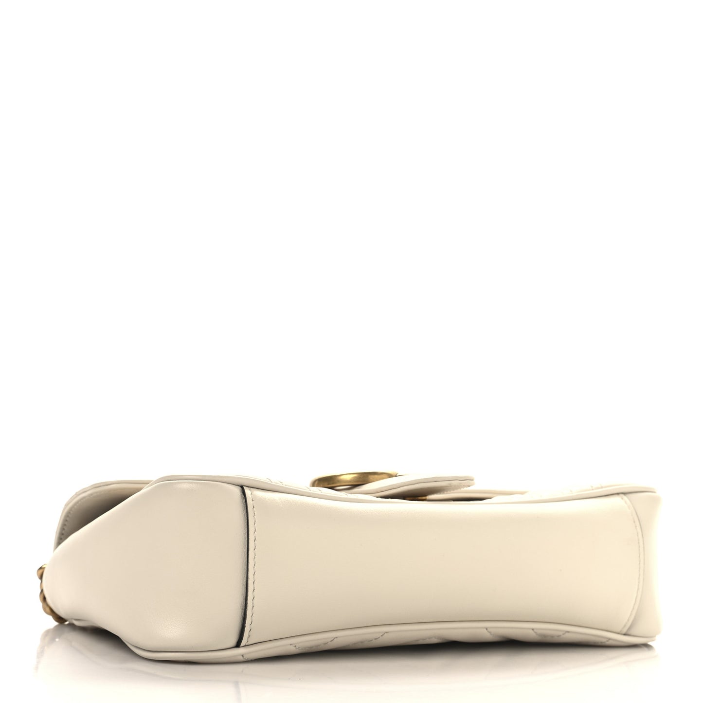 Calfskin Matelasse Small GG Marmont Shoulder Bag White