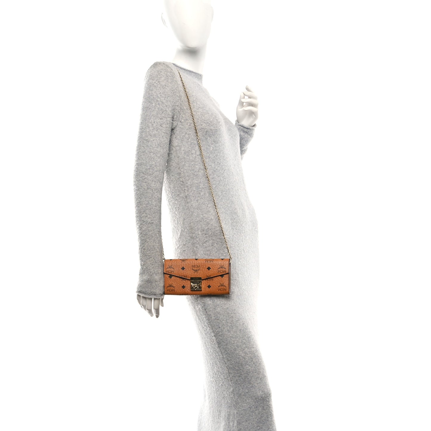 Visetos Large Patricia Wallet On Chain Cognac