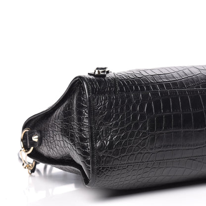 Balenciaga Calfskin Crocodile Embossed Classic Hardware City Black 5 of 10