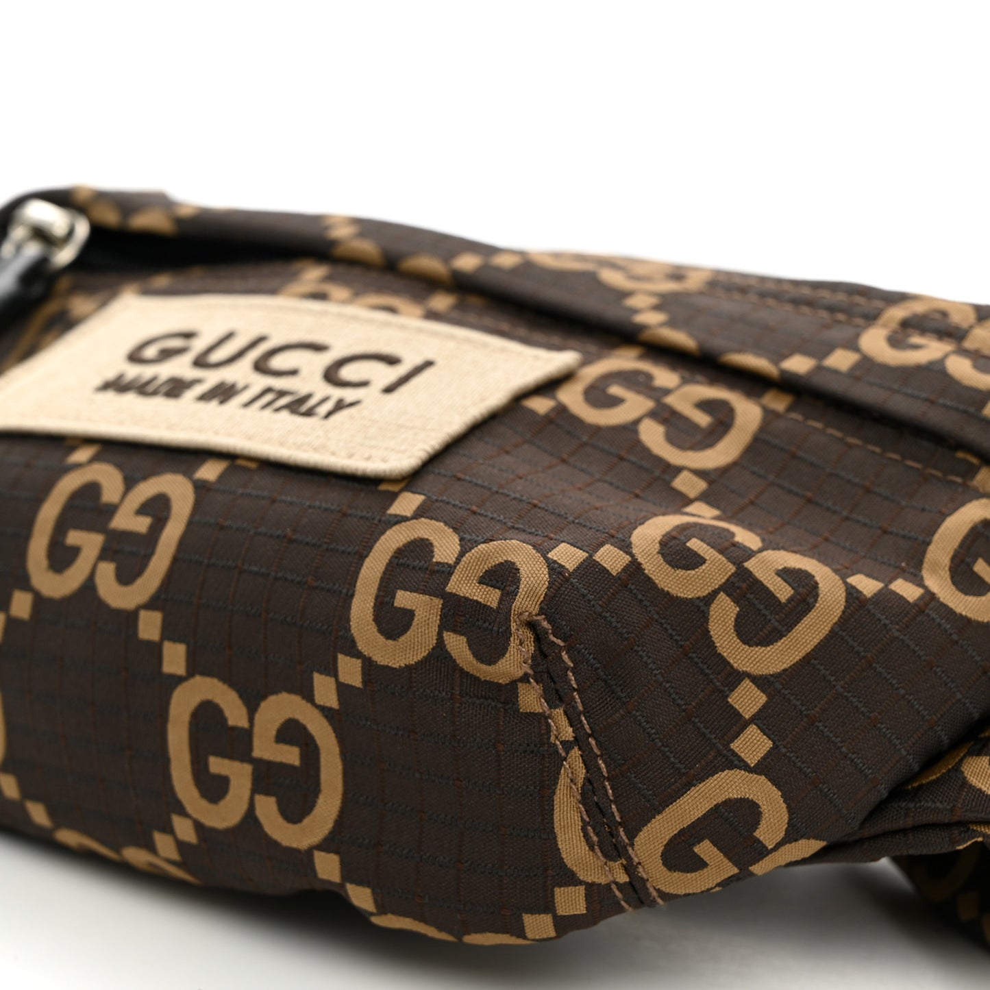 Recycled Polyester Monogram Jumbo GG Belt Bag Ebony Beige