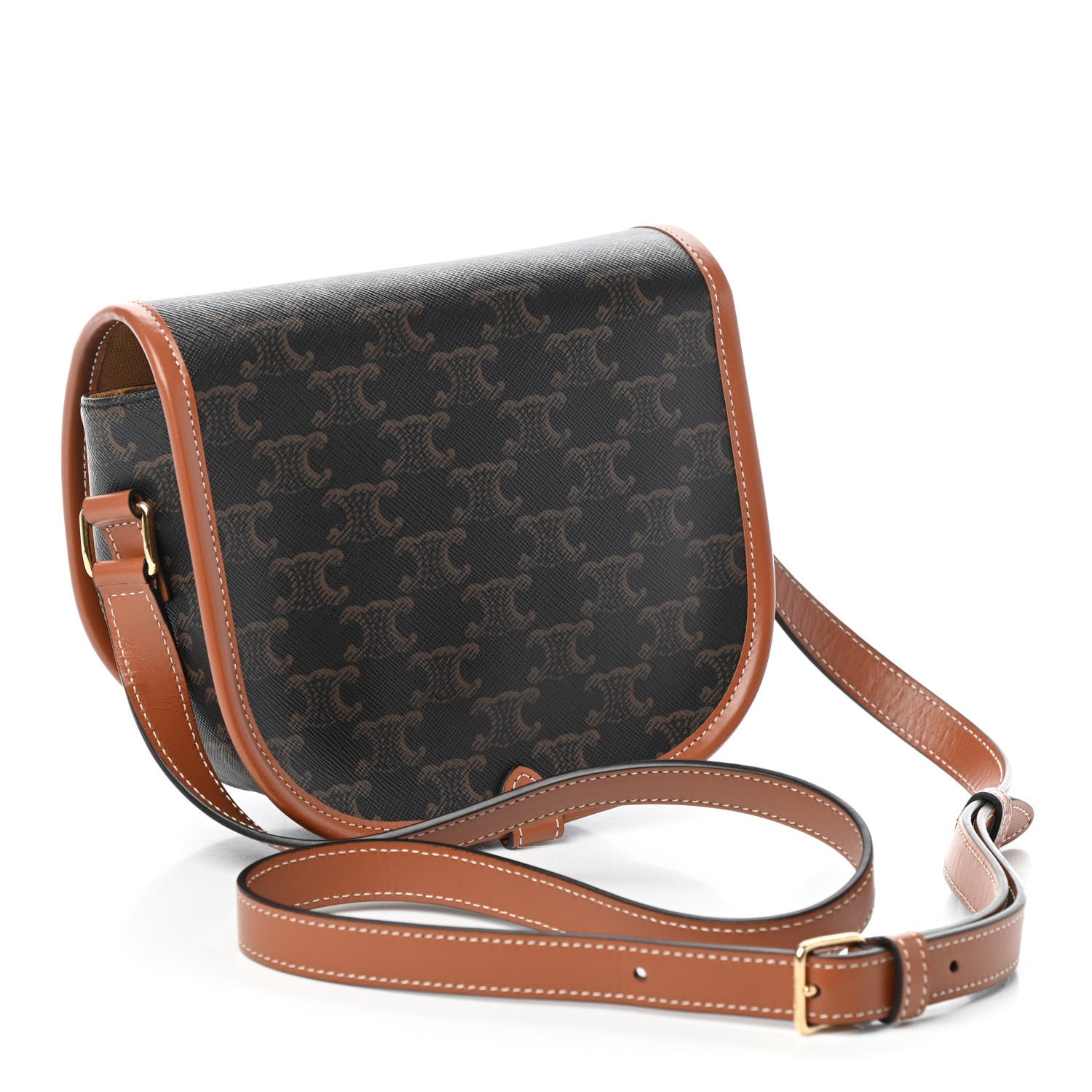 Celine Triomphe Canvas Medium Folco Bag Tan 3 of 8