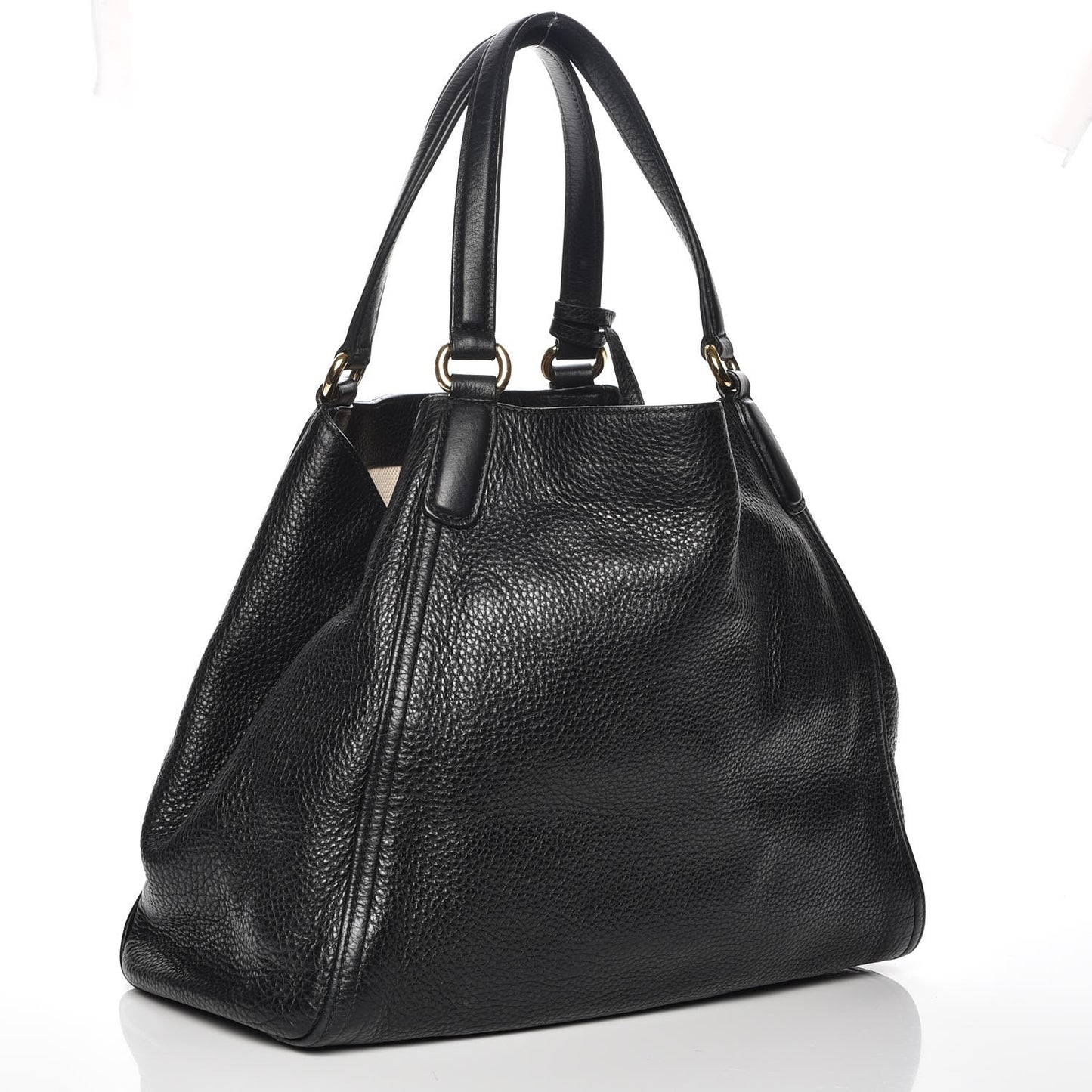Pebbled Calfskin Medium Soho Shoulder Bag Black