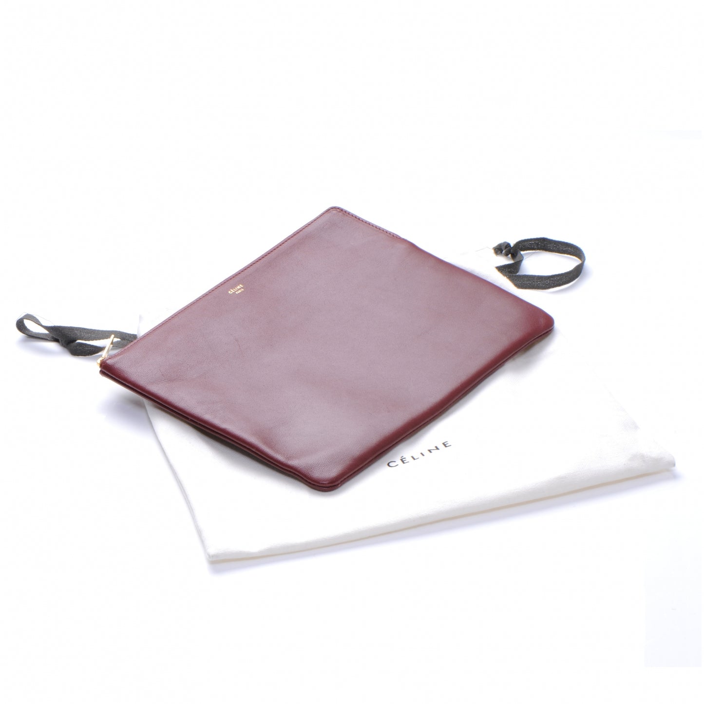 Leather Pouch Clutch Bordeaux