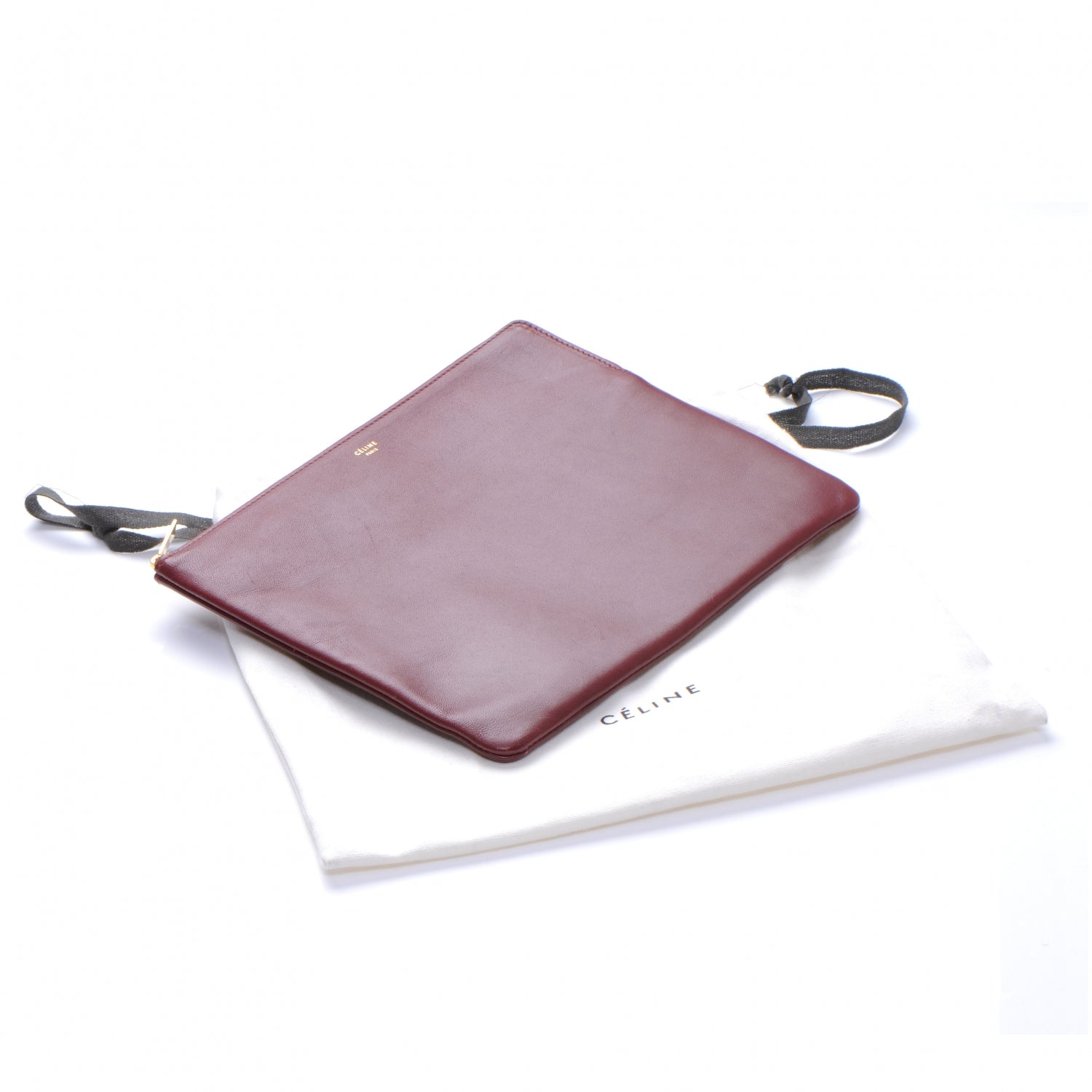 Celine Leather Pouch Clutch Bordeaux 8 of 8