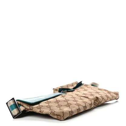 Gucci GG Monogram Web Double Pocket Belt Bag Turquoise 3 of 4
