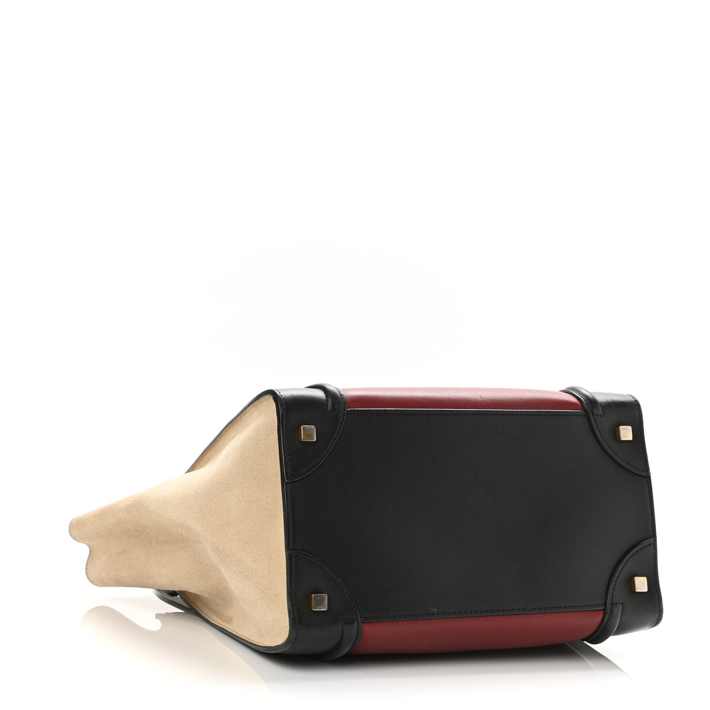 Smooth Calfskin Suede Mini Tri-Color Luggage Rust