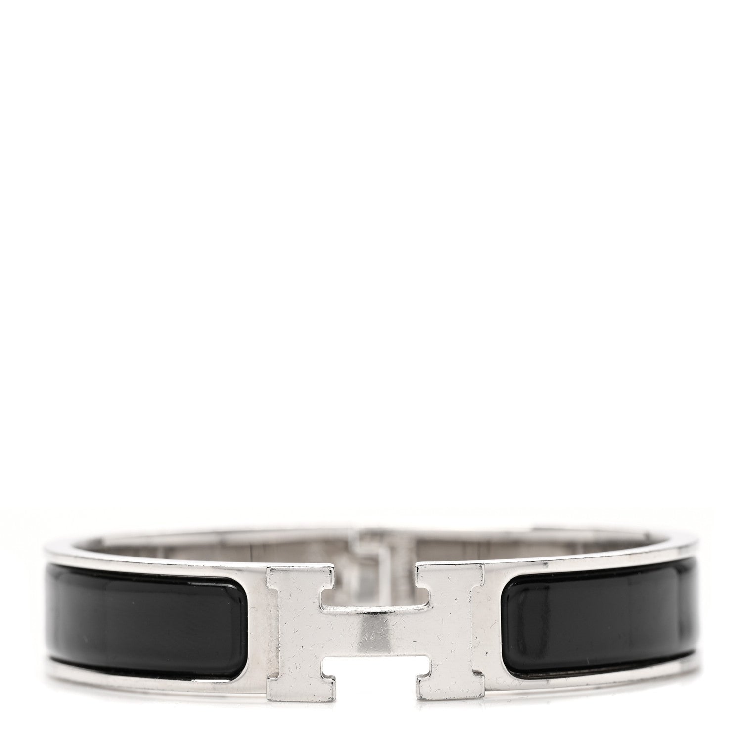 Hermes Enamel Narrow Clic Clac H Bracelet PM Black 1 of 6
