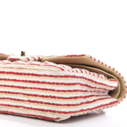 Chanel Jersey Quilted Medium Coco Sailor Flap Red White 7 of 10