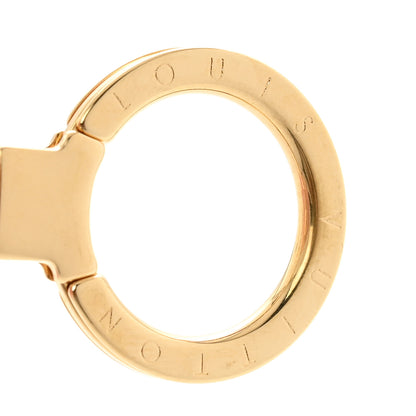 Louis Vuitton Brass Enamel Fleur De Monogram Bag Charm Chain Gold 3 of 5