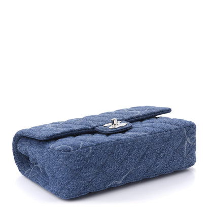 Chanel Denim Quilted CC Print Medium Single Flap Blue 5 of 12