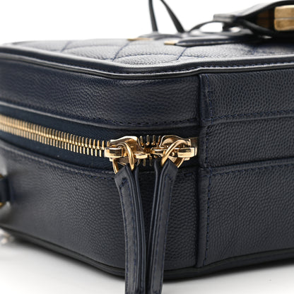 Chanel Caviar Quilted Small CC Filigree Vanity Case Navy 8 of 9