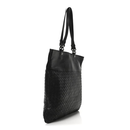 Bottega Veneta Nappa Intrecciato Flat Shoulder Bag Black 3 of 9