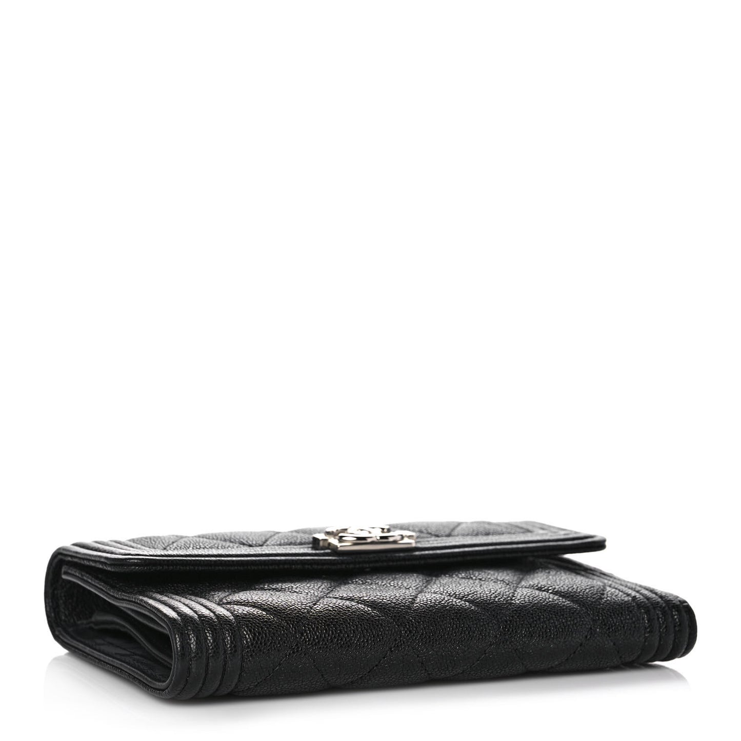 Caviar Quilted Medium Boy Flap Wallet Black