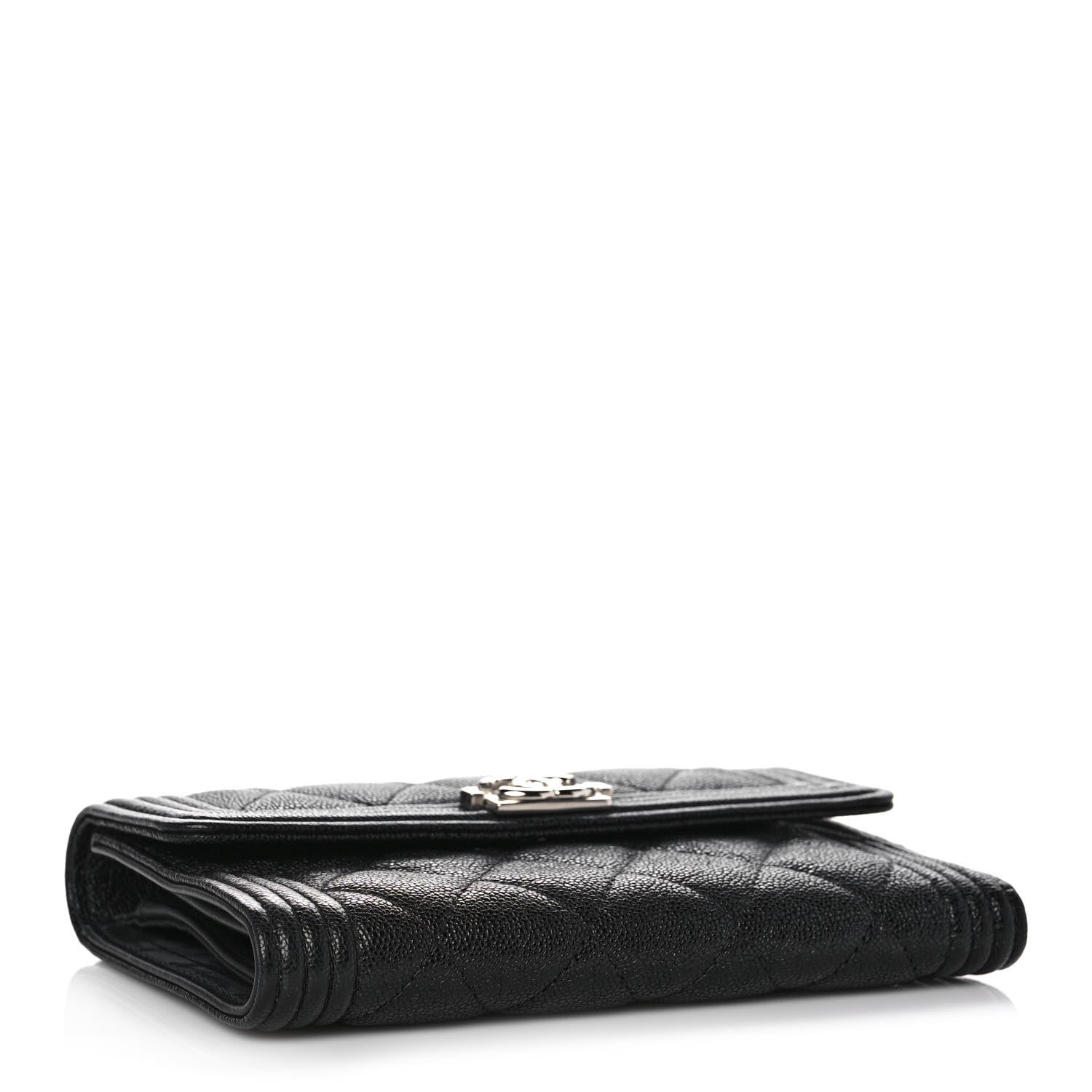 Chanel Caviar Quilted Medium Boy Flap Wallet Black 4 of 9