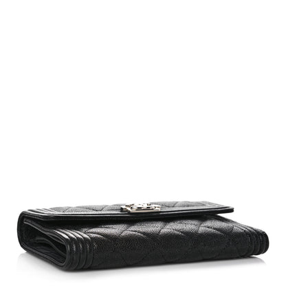 Chanel Caviar Quilted Medium Boy Flap Wallet Black 4 of 9