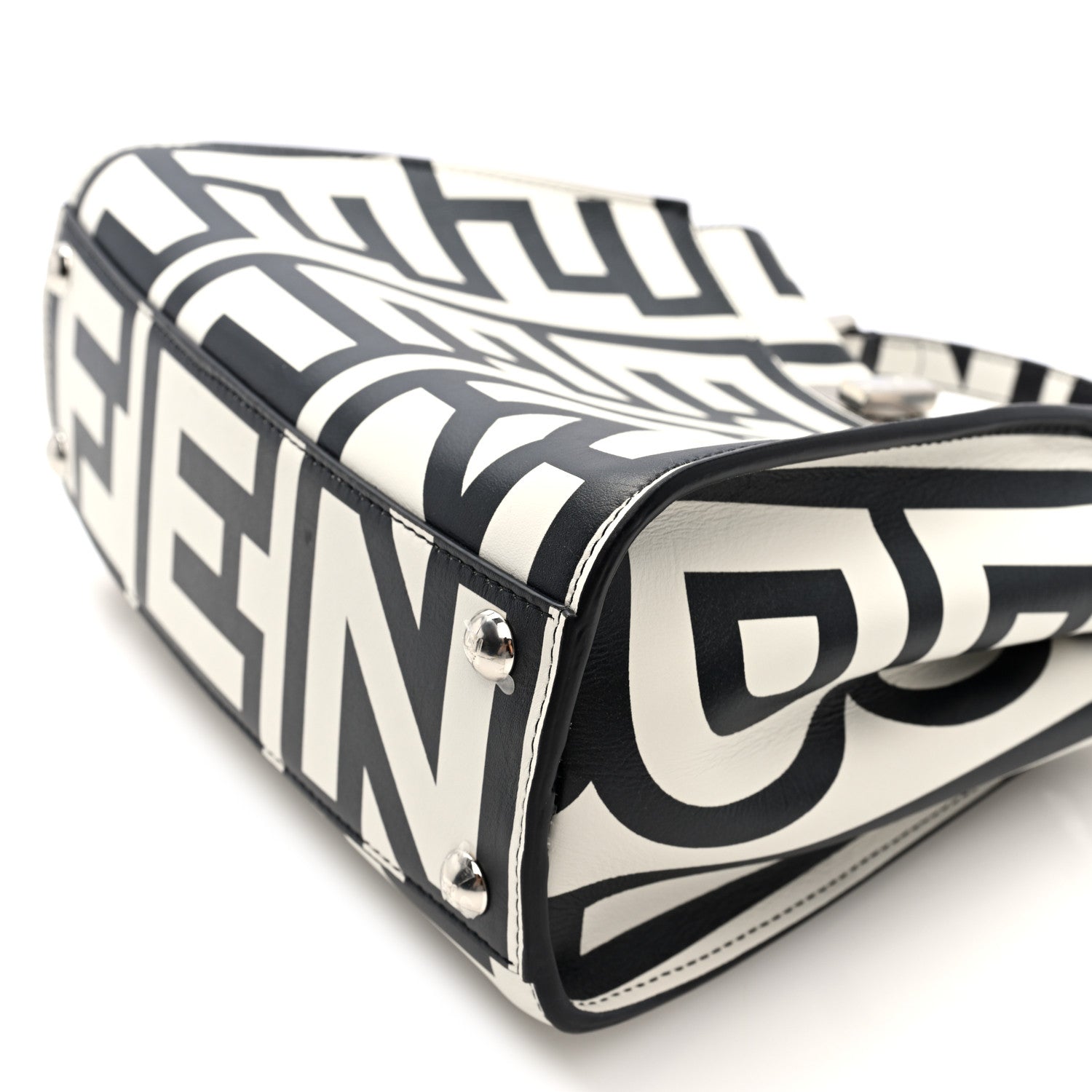 Fendi X MARC JACOBS Nappa Mini Peekaboo I SEE U Satchel Black White 8 of 10