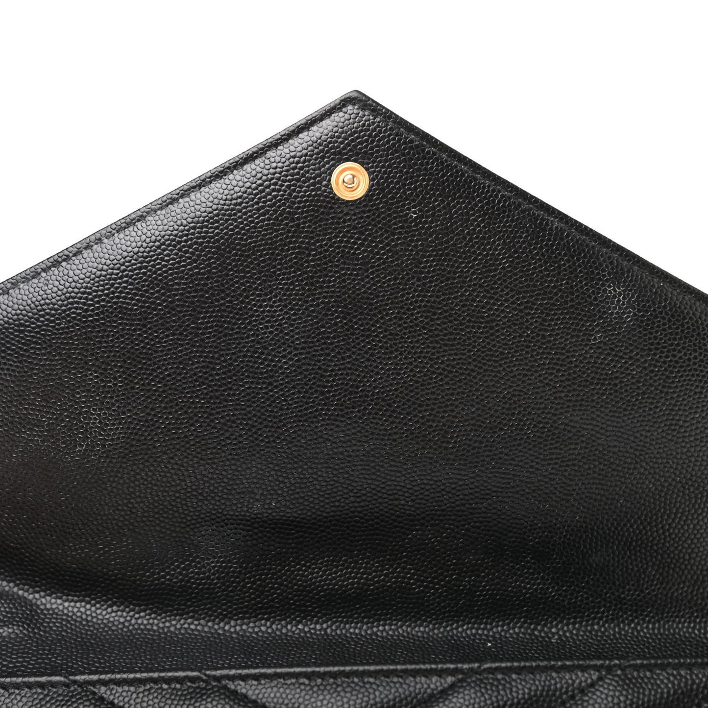 Grain De Poudre Matelasse Chevron Monogram Envelope Clutch Black