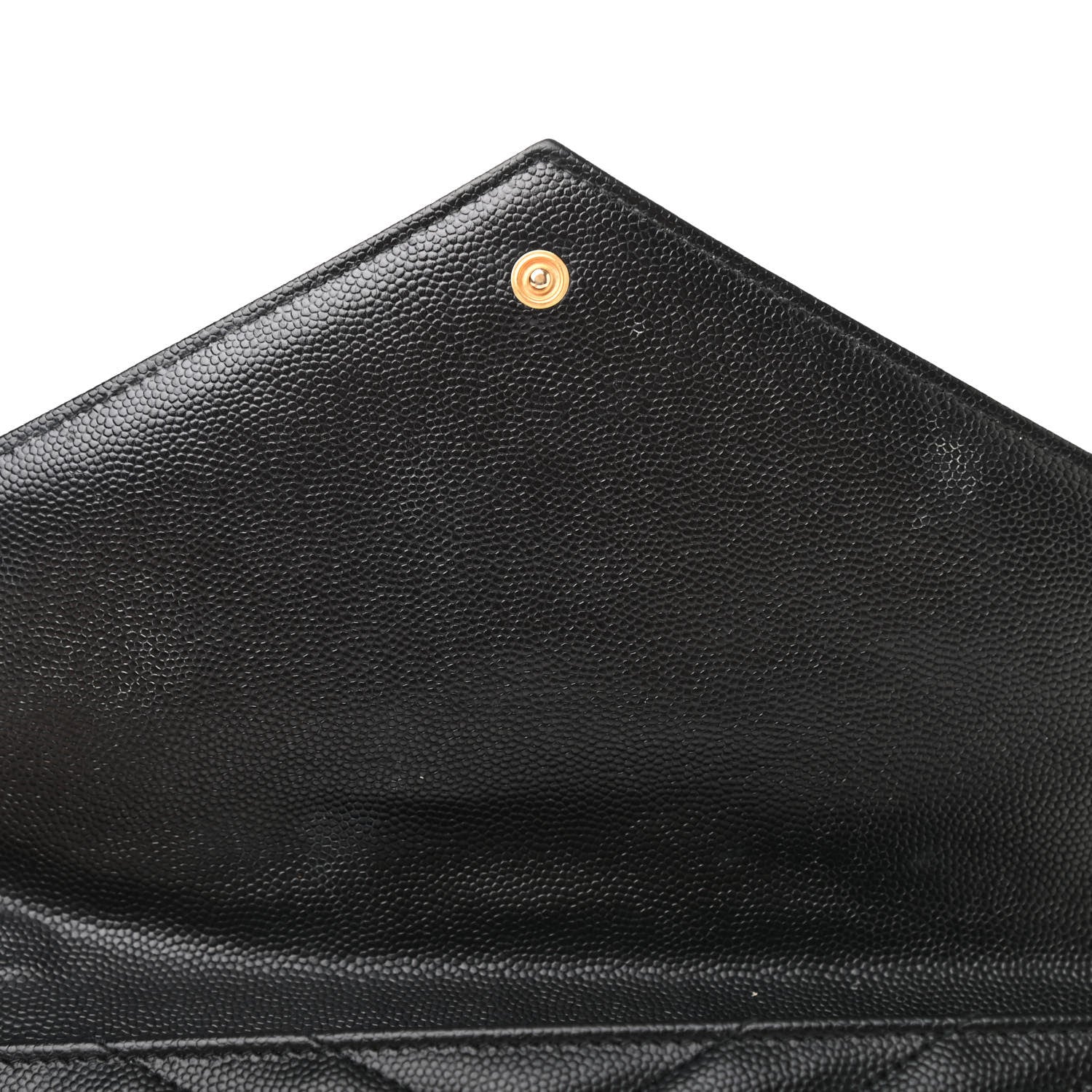 Saint Laurent Grain De Poudre Matelasse Chevron Monogram Envelope Clutch Black 8 of 8