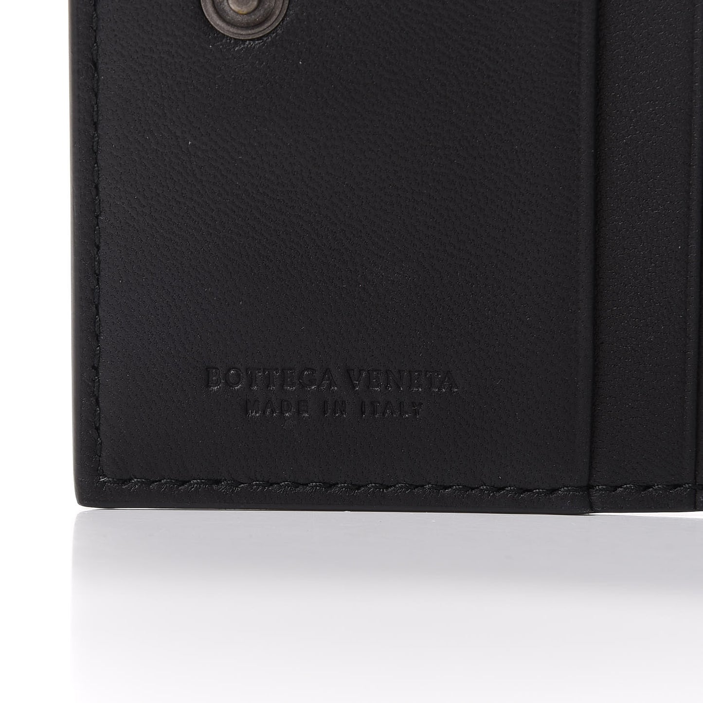 Nappa Intrecciato Tri-Fold Wallet Black
