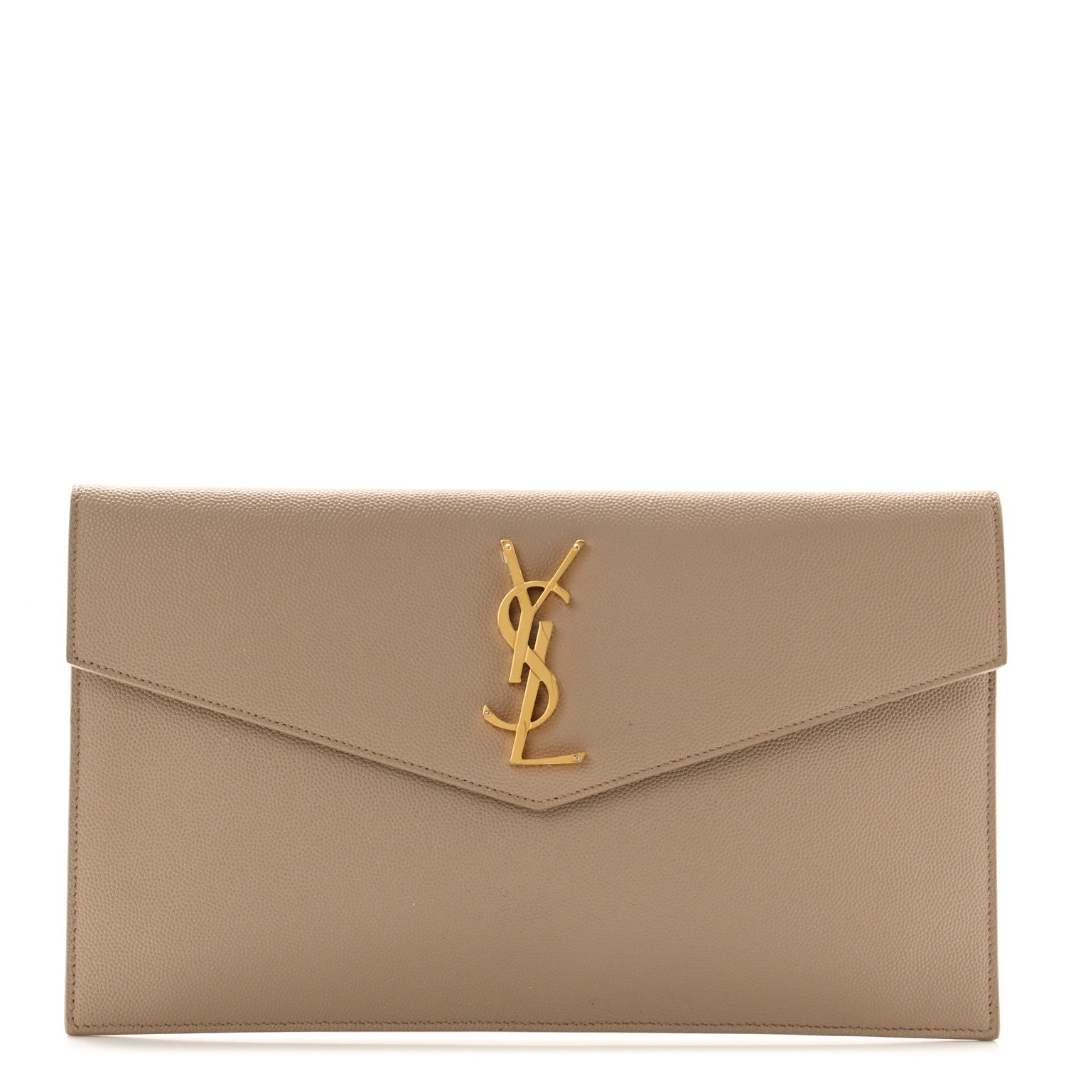 Saint Laurent Grain De Poudre Uptown Pouch Dark Beige 1 of 9