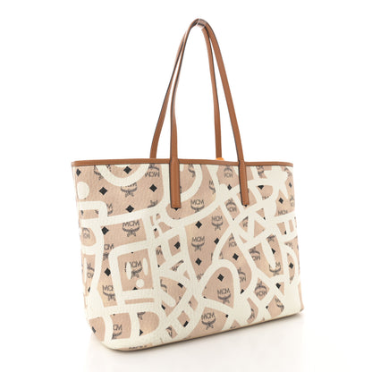 MCM X Eddie Kang Visetos Medium Reversible Shopper Tote Natural 4 of 23
