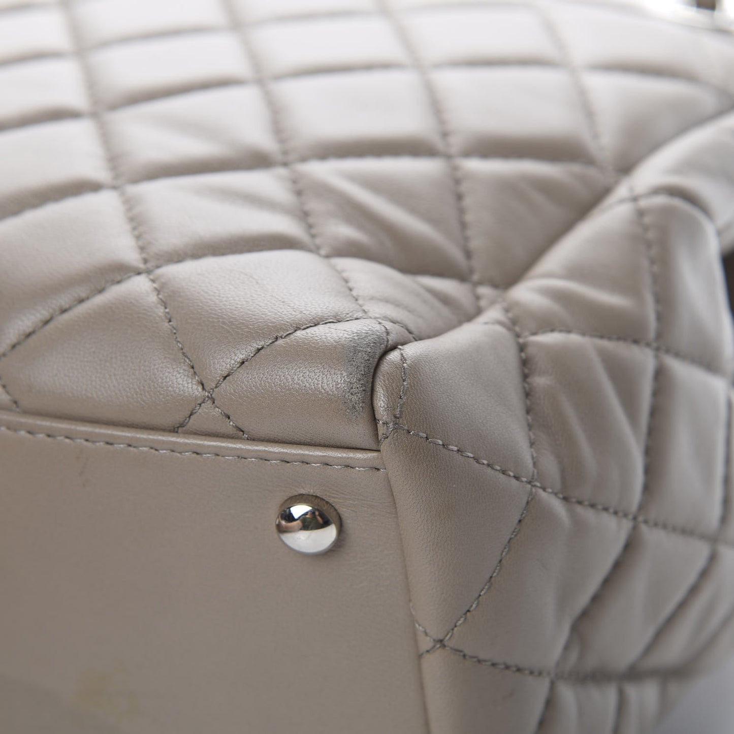 Lambskin Quilted Large 7 Tote Taupe