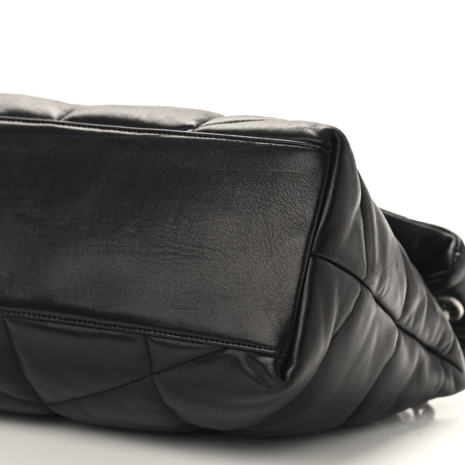 Saint Laurent Lambskin Quilted Medium Loulou Puffer Monogram Chain Satchel Black 8 of 8