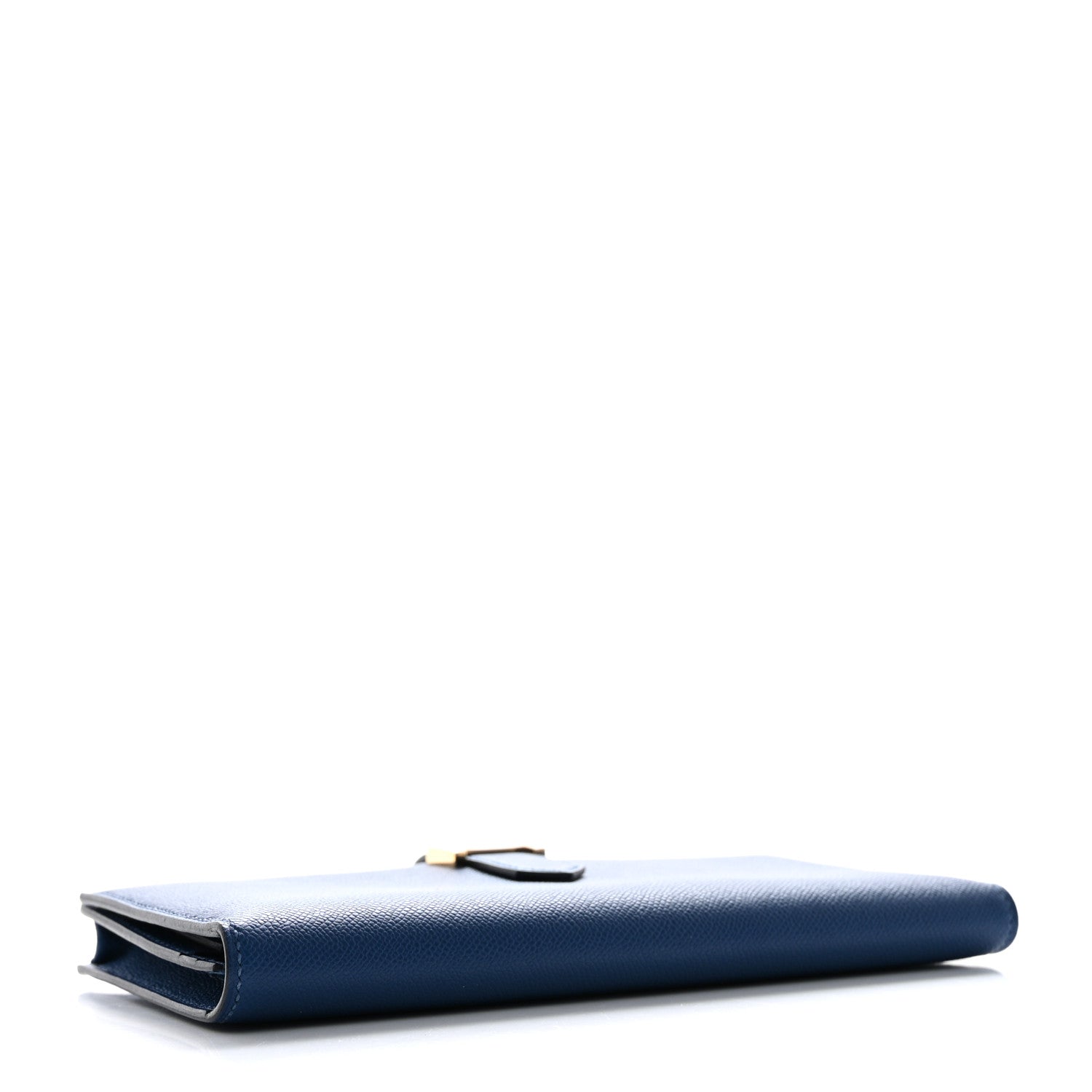 Hermes Grained Monsieur Bearn Gusset Wallet Bleu de Prusse 4 of 8