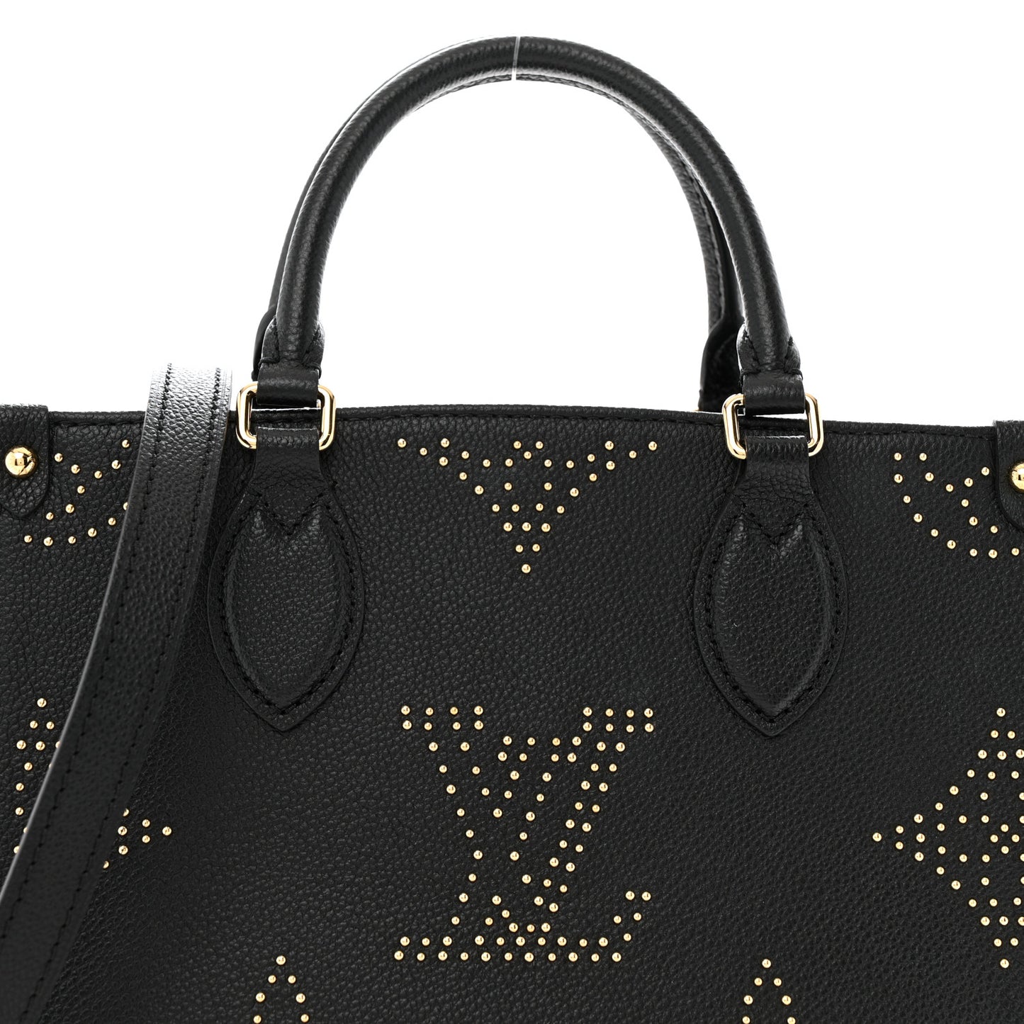 Grained Calfskin Studded Monogram Giant Onthego PM Black