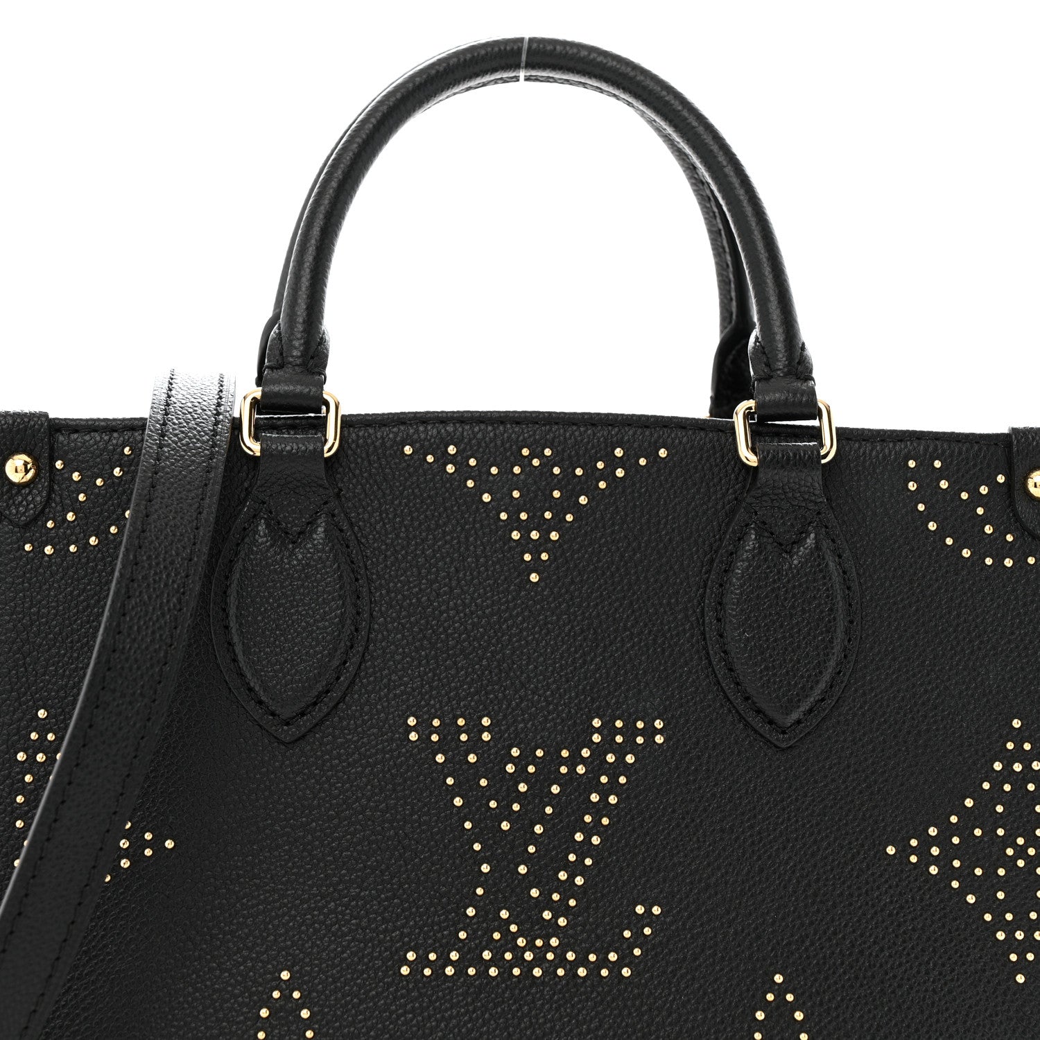 Louis Vuitton Grained Calfskin Studded Monogram Giant Onthego PM Black 7 of 12