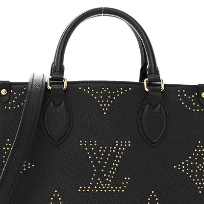 Louis Vuitton Grained Calfskin Studded Monogram Giant Onthego PM Black 7 of 12